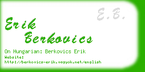 erik berkovics business card